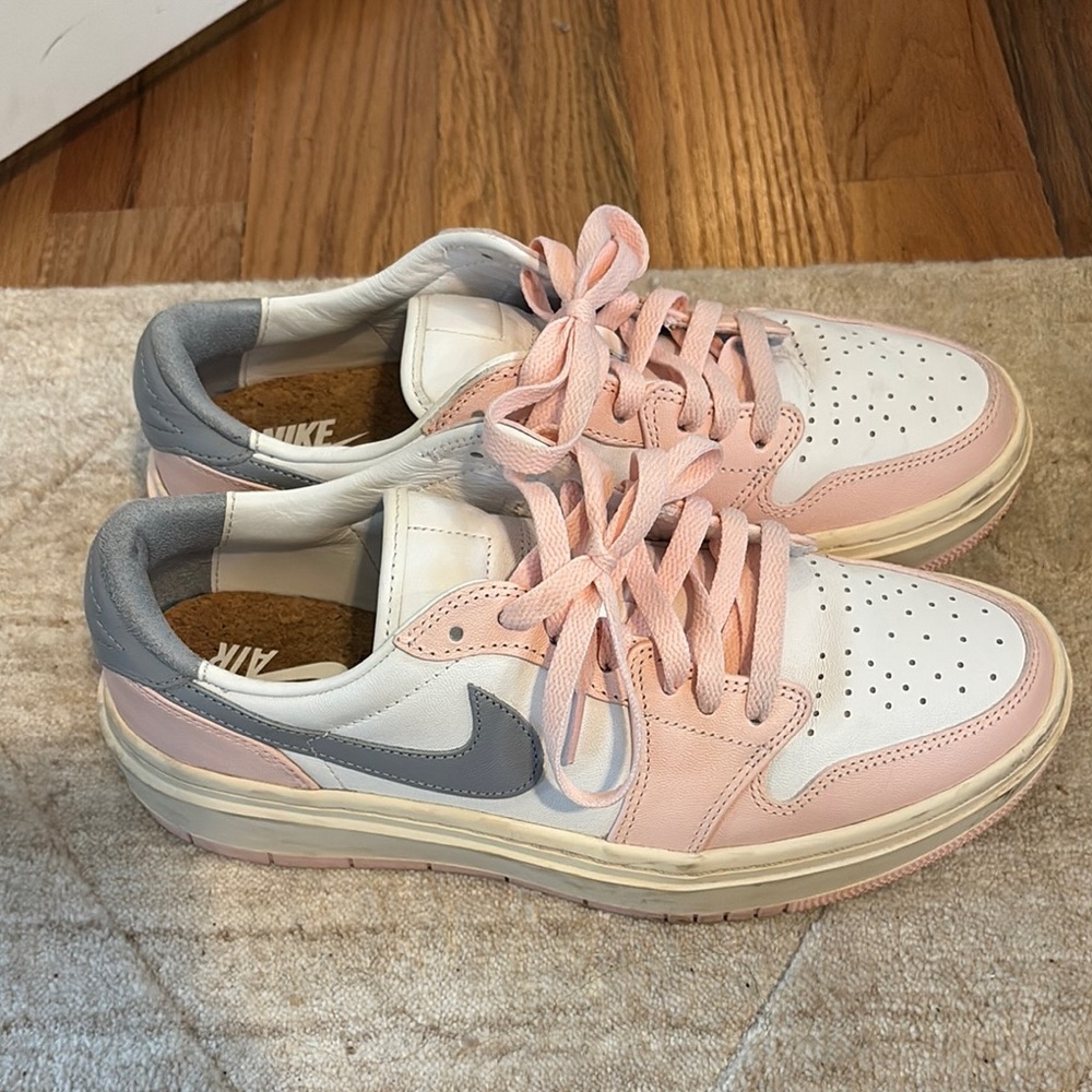Jordan Nike Pink and Gray Sneakers with Classic Design